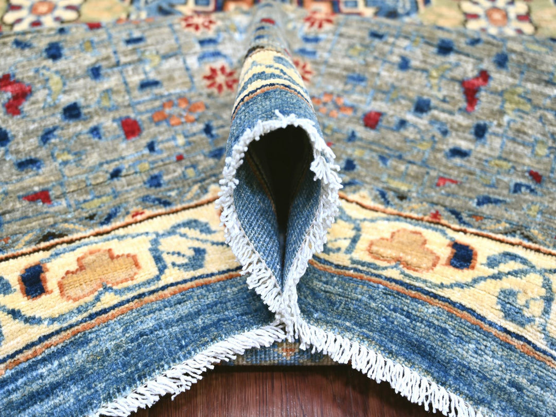 12'0" x 15'9" New Hand Knotted Blue Wool Rectangle Oriental Rug - MOA10222179