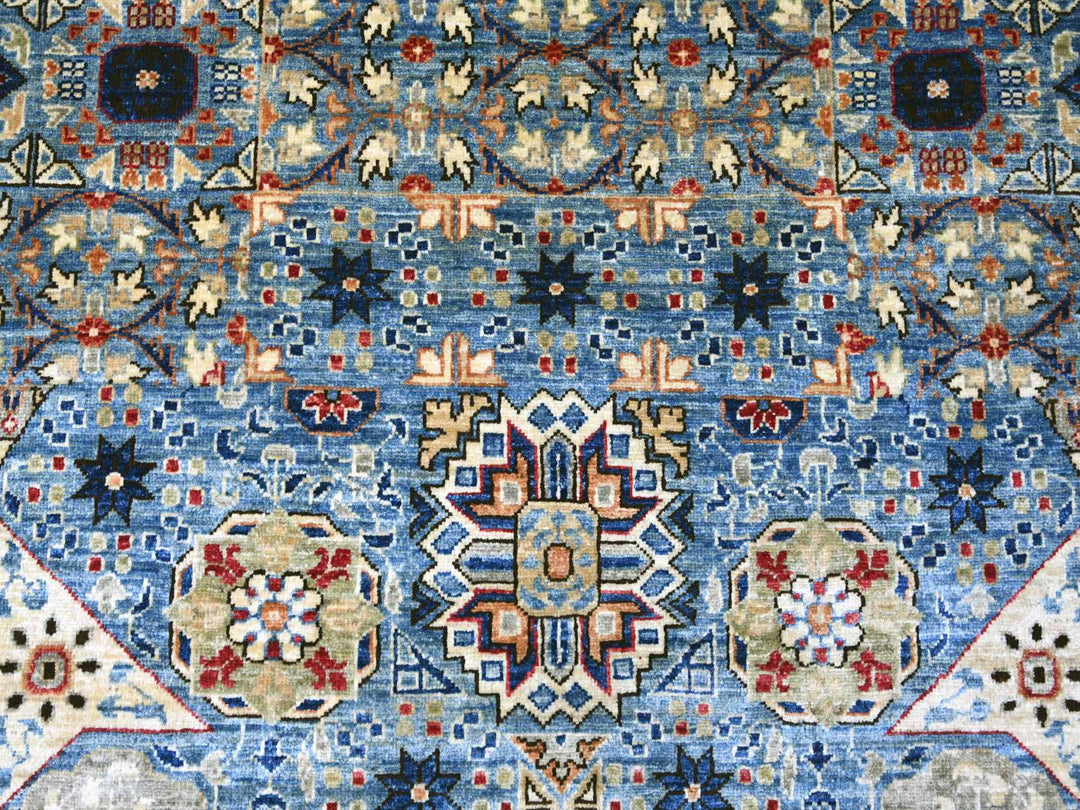 12'0" x 15'9" New Hand Knotted Blue Wool Rectangle Oriental Rug - MOA10222179