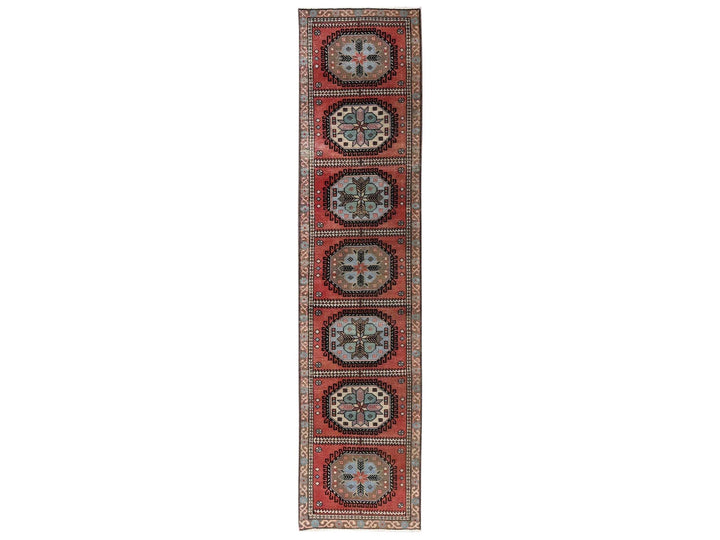 2'1" x 9'7" Vintage Hand Knotted Orange Wool Runner Oriental Rug - MOA1022217