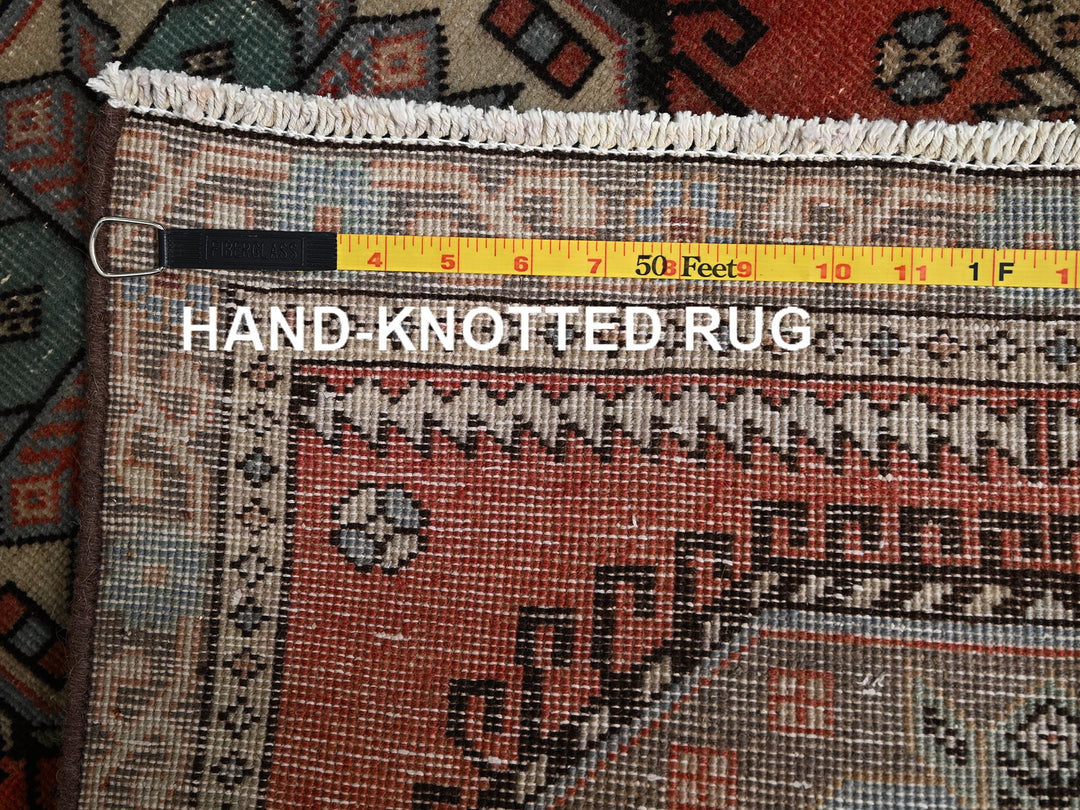 2'1" x 9'7" Vintage Hand Knotted Orange Wool Runner Oriental Rug - MOA1022217