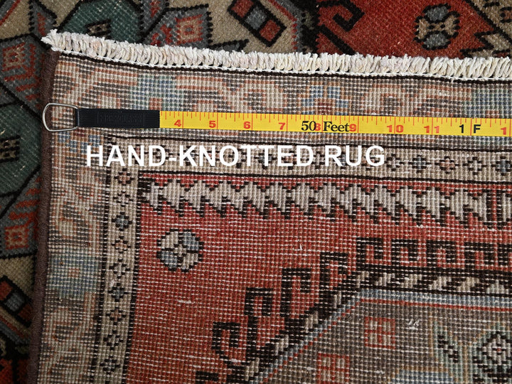 2'1" x 9'7" Vintage Hand Knotted Orange Wool Runner Oriental Rug - MOA1022217