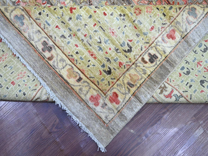 12'1" x 15'5" New Hand Knotted Grey Wool Rectangle Oriental Rug - MOA10222180