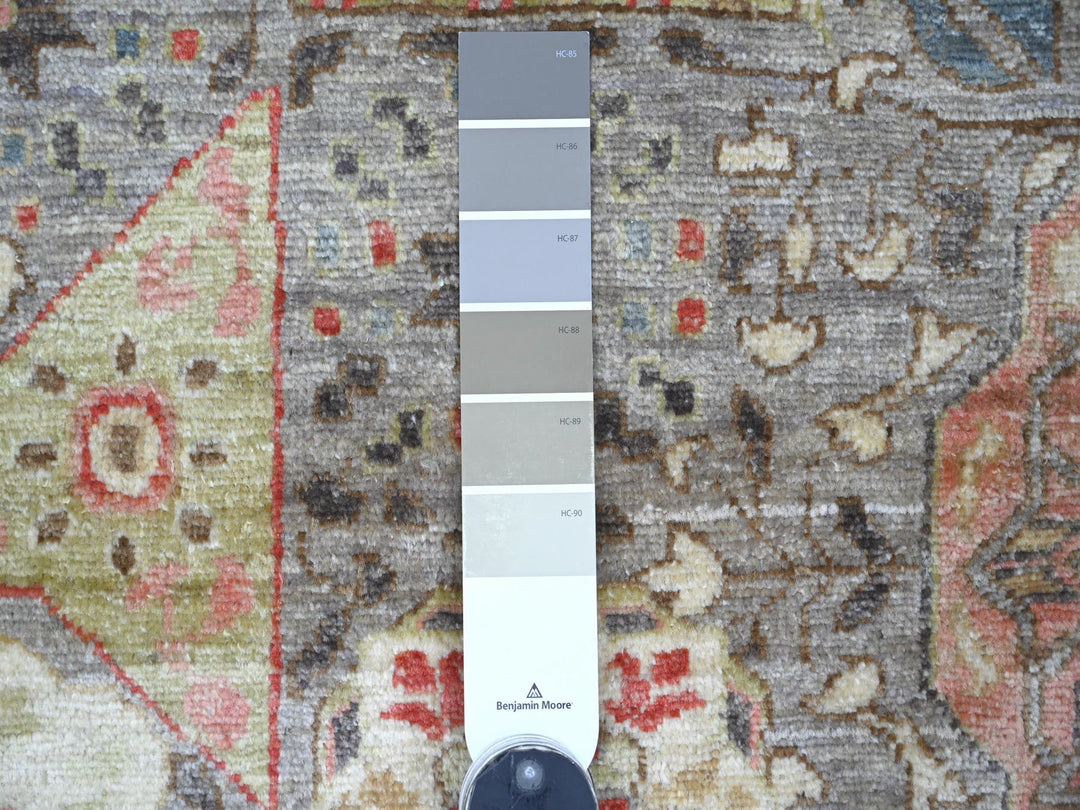 12'1" x 15'5" New Hand Knotted Grey Wool Rectangle Oriental Rug - MOA10222180
