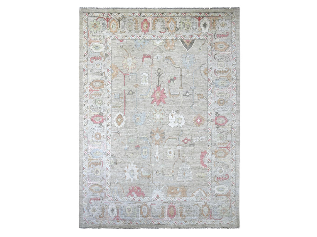 9'10" x 13'7" New Hand Knotted Green Wool Rectangle Oriental Rug - MOA10222181