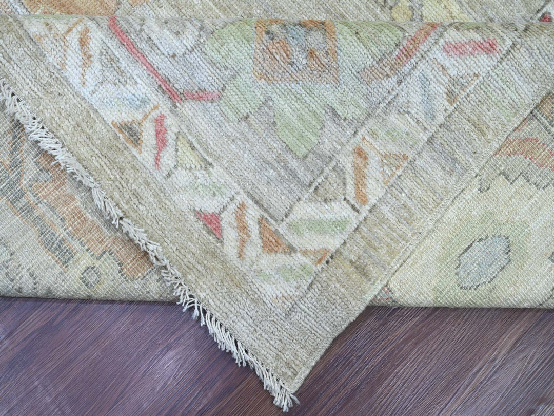 9'10" x 13'7" New Hand Knotted Green Wool Rectangle Oriental Rug - MOA10222181