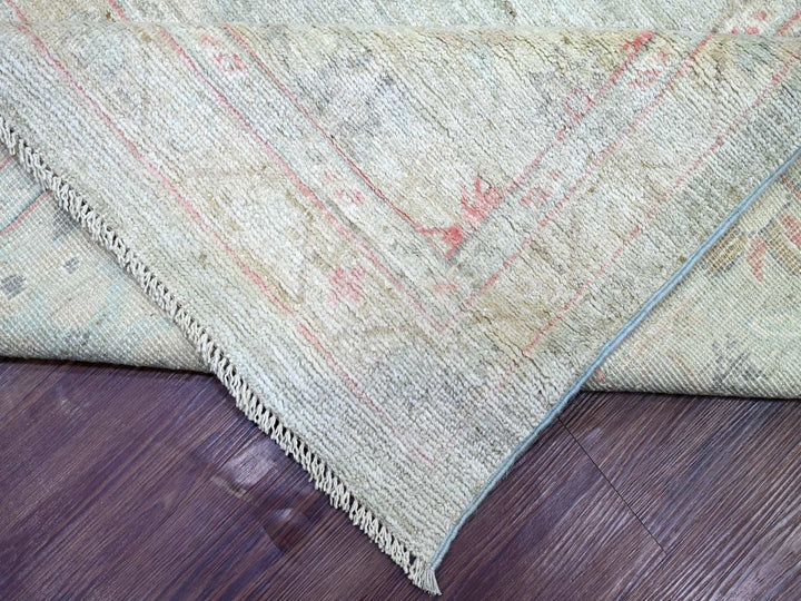11'5" x 14'7" New Hand Knotted Green Wool Rectangle Oriental Rug - MOA10222183