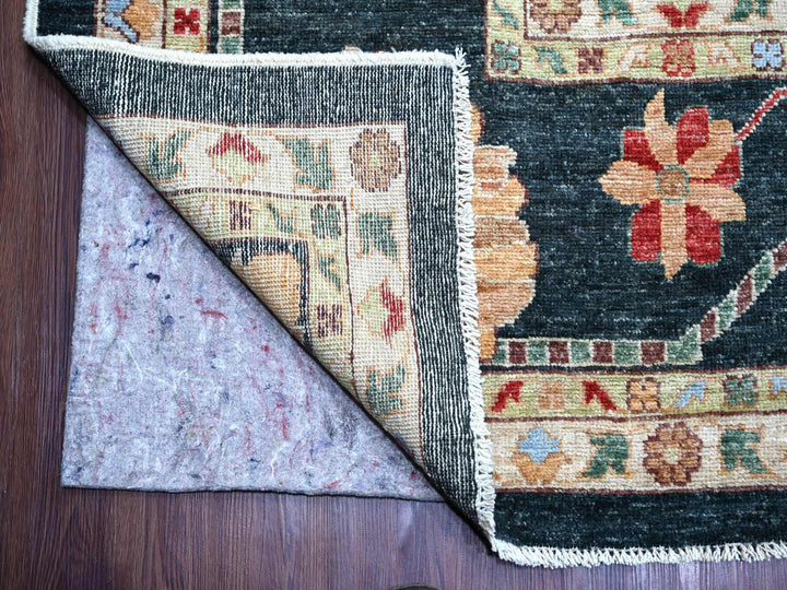 12'1" x 15'7" New Hand Knotted Green Wool Rectangle Oriental Rug - MOA10222184