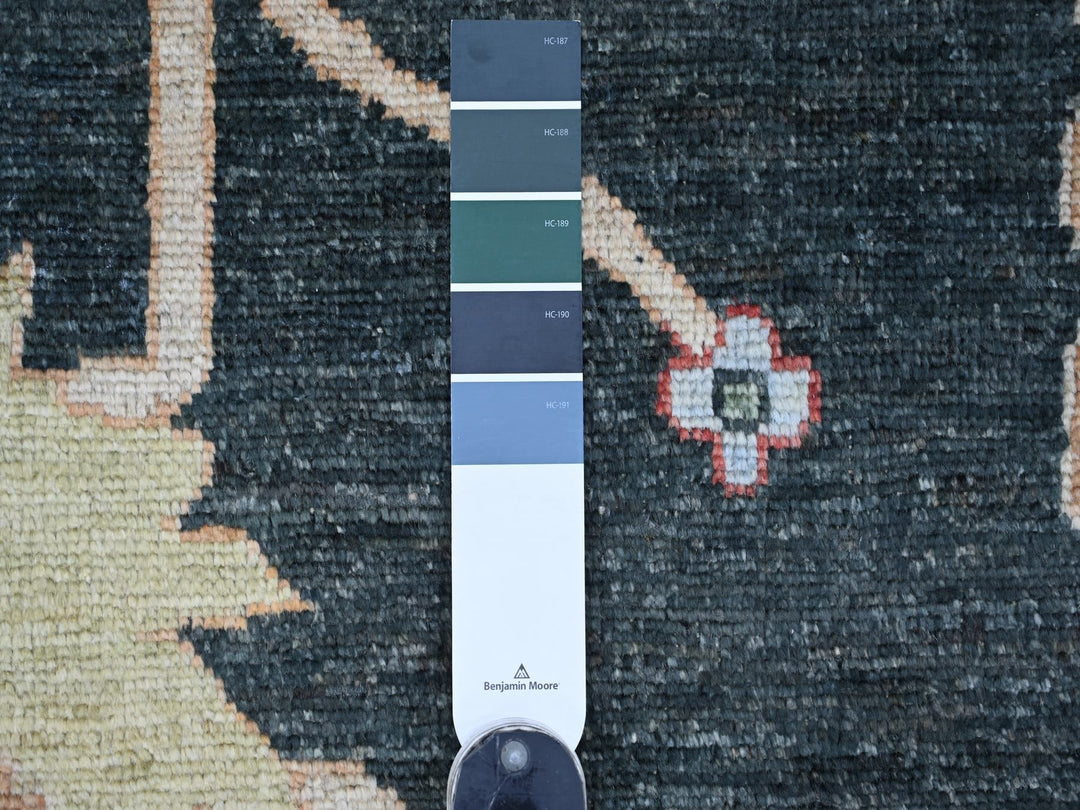 12'1" x 15'7" New Hand Knotted Green Wool Rectangle Oriental Rug - MOA10222184
