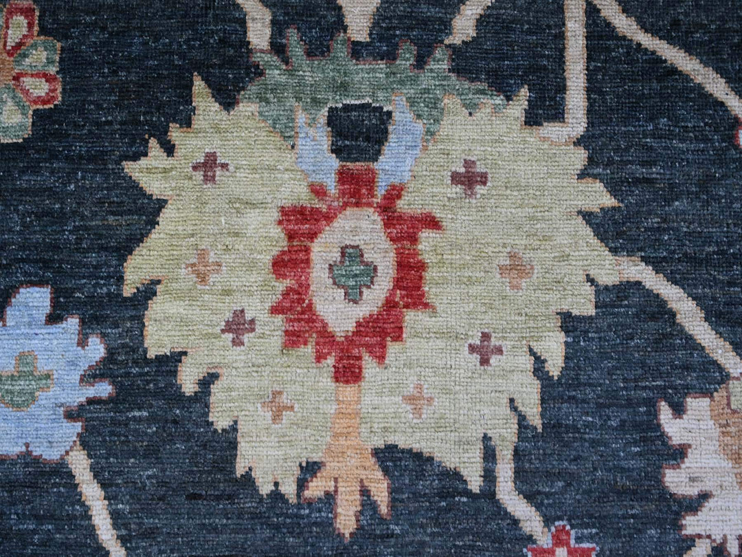 12'1" x 15'7" New Hand Knotted Green Wool Rectangle Oriental Rug - MOA10222184