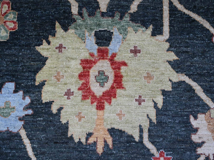 12'1" x 15'7" New Hand Knotted Green Wool Rectangle Oriental Rug - MOA10222184