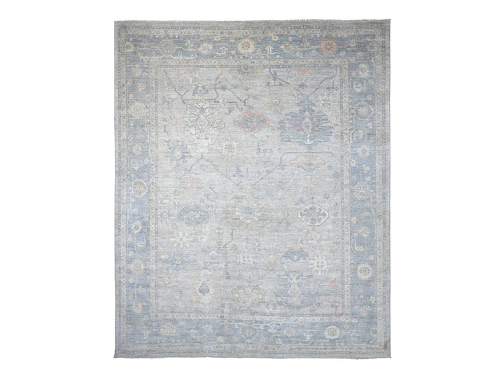 11'10" x 14'6" New Hand Knotted Grey Wool Rectangle Oriental Rug - MOA10222185