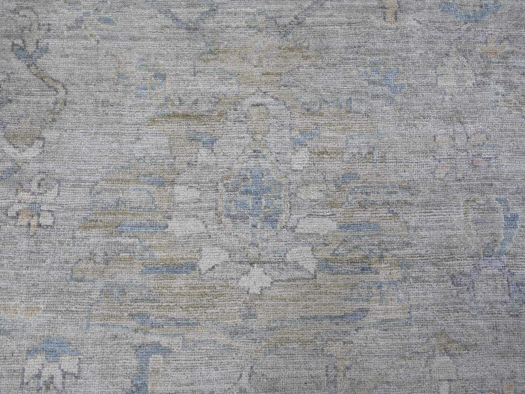 11'10" x 14'6" New Hand Knotted Grey Wool Rectangle Oriental Rug - MOA10222185