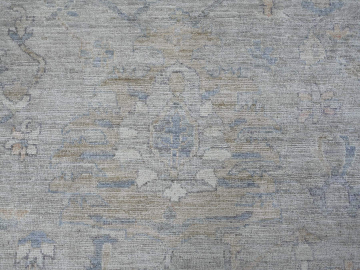 11'10" x 14'6" New Hand Knotted Grey Wool Rectangle Oriental Rug - MOA10222185