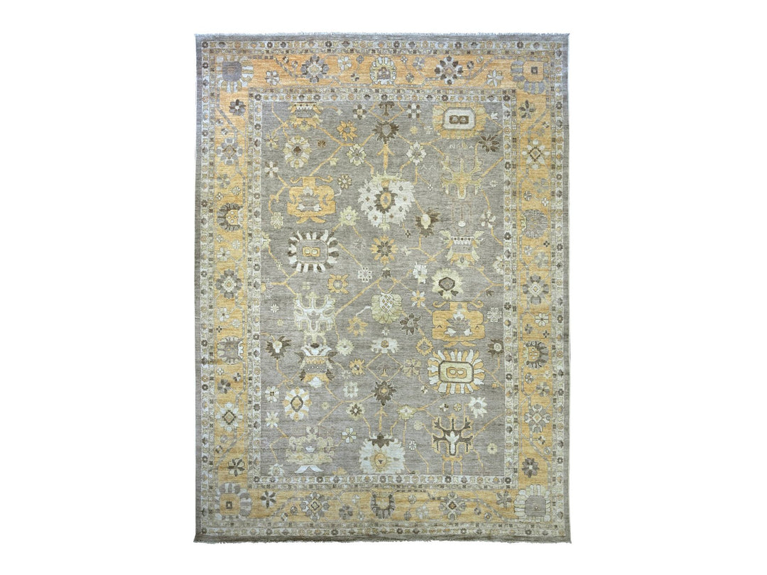 11'8" x 15'2" New Hand Knotted Brown Wool Rectangle Oriental Rug - MOA10222186