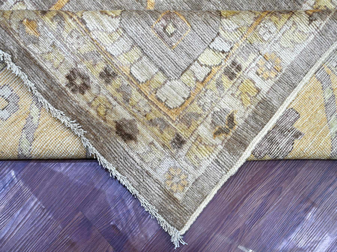 11'8" x 15'2" New Hand Knotted Brown Wool Rectangle Oriental Rug - MOA10222186