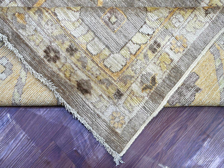 11'8" x 15'2" New Hand Knotted Brown Wool Rectangle Oriental Rug - MOA10222186