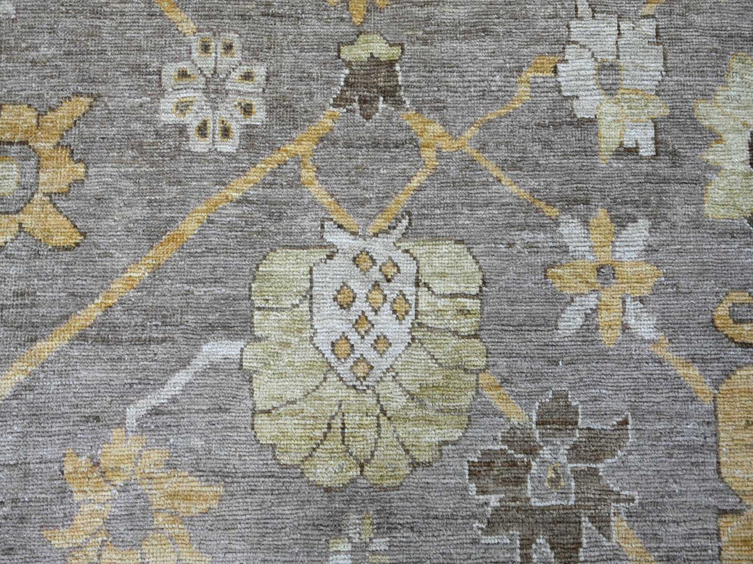 11'8" x 15'2" New Hand Knotted Brown Wool Rectangle Oriental Rug - MOA10222186