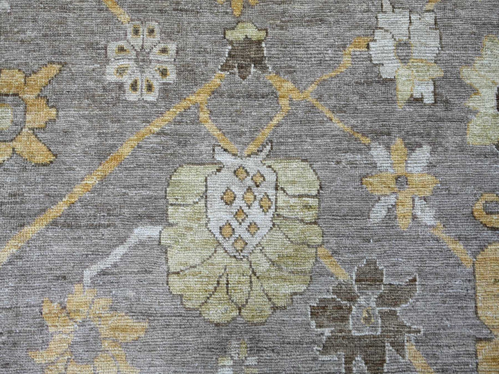 11'8" x 15'2" New Hand Knotted Brown Wool Rectangle Oriental Rug - MOA10222186