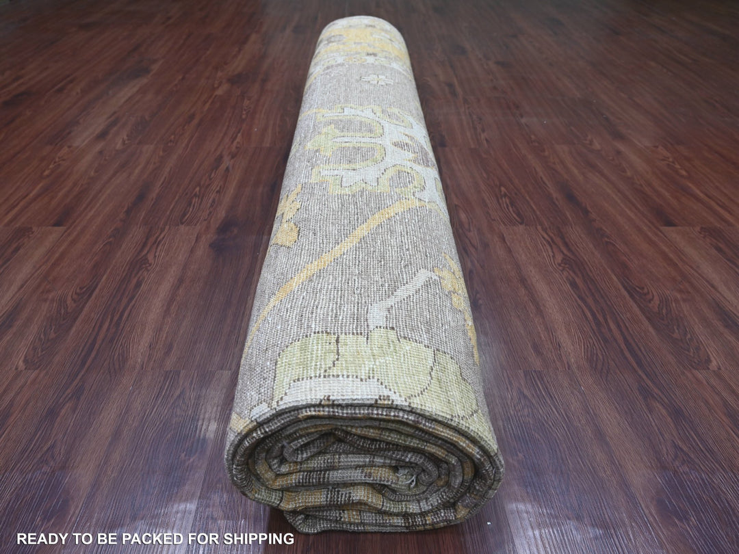 11'8" x 15'2" New Hand Knotted Brown Wool Rectangle Oriental Rug - MOA10222186