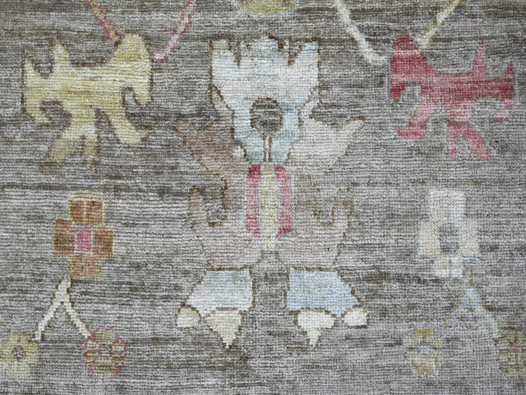 9'3" x 11'10" New Hand Knotted Brown Wool Rectangle Oriental Rug - MOA10222187