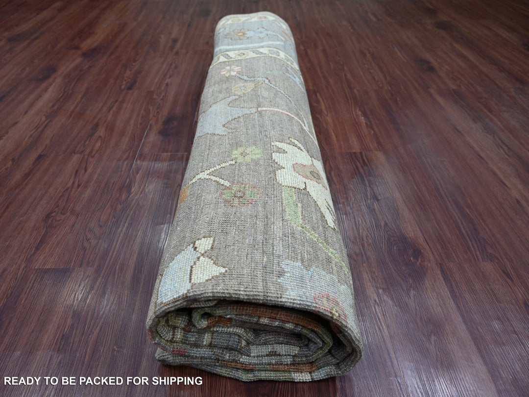 9'3" x 11'10" New Hand Knotted Brown Wool Rectangle Oriental Rug - MOA10222187