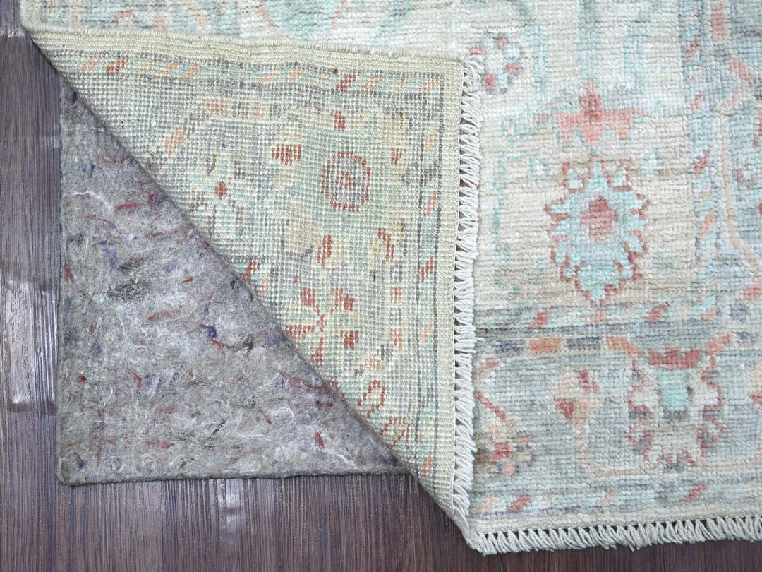 2'8" x 5'11" New Hand Knotted Grey Wool Runner Oriental Rug - MOA10222189