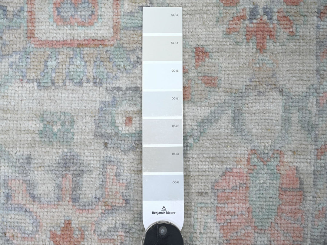 2'8" x 5'11" New Hand Knotted Grey Wool Runner Oriental Rug - MOA10222189