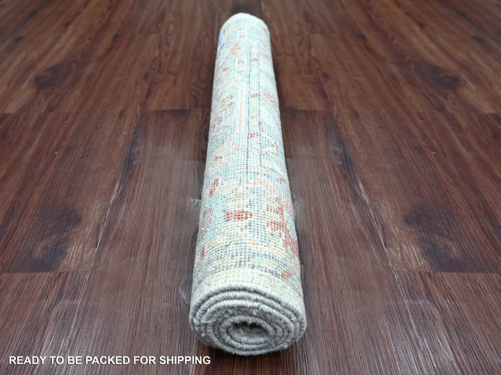 2'8" x 5'11" New Hand Knotted Grey Wool Runner Oriental Rug - MOA10222189