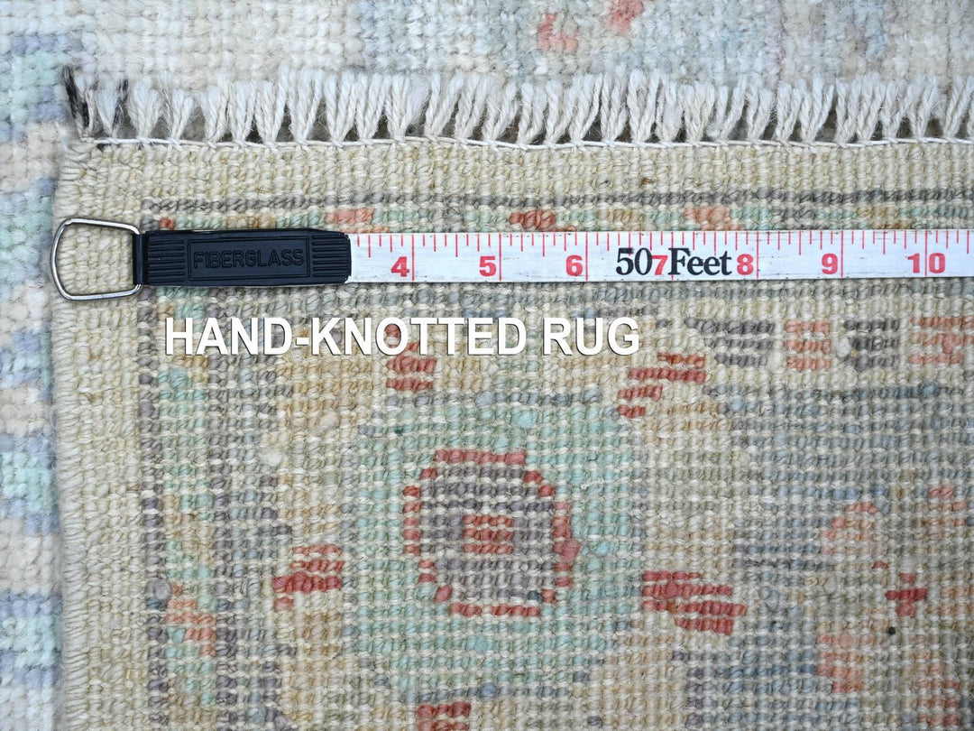 2'8" x 5'11" New Hand Knotted Grey Wool Runner Oriental Rug - MOA10222189