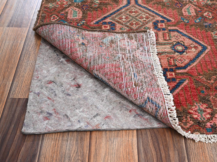 1'10" x 6'10" Vintage Hand Knotted Red Wool Runner Oriental Rug - MOA1022218