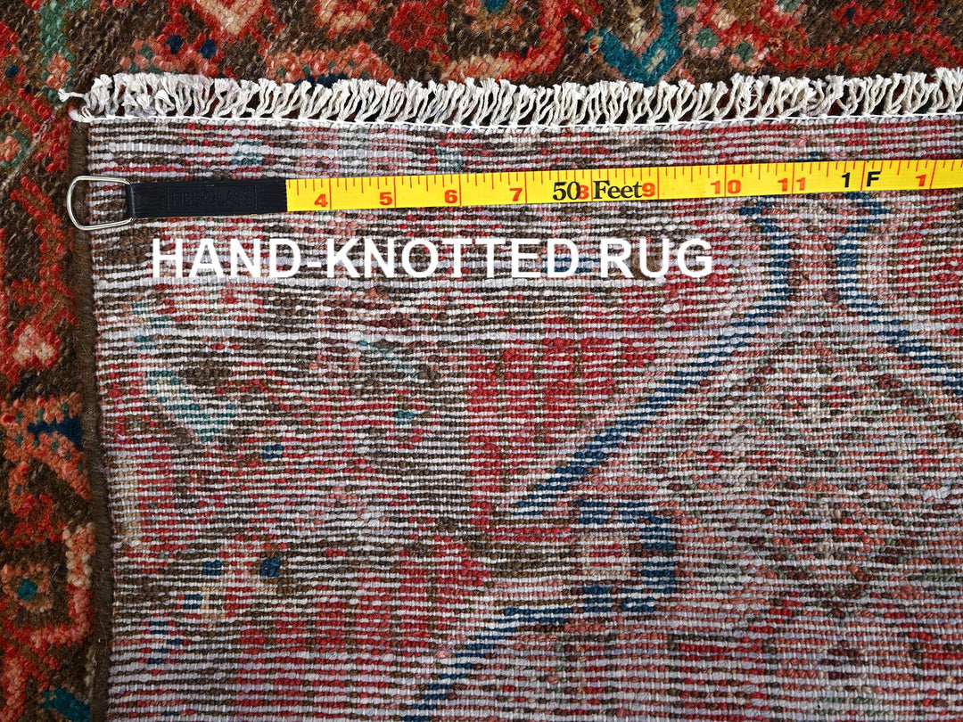 1'10" x 6'10" Vintage Hand Knotted Red Wool Runner Oriental Rug - MOA1022218