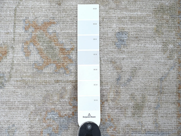 2'11" x 7'11" New Hand Knotted Grey Wool Runner Oriental Rug - MOA10222191
