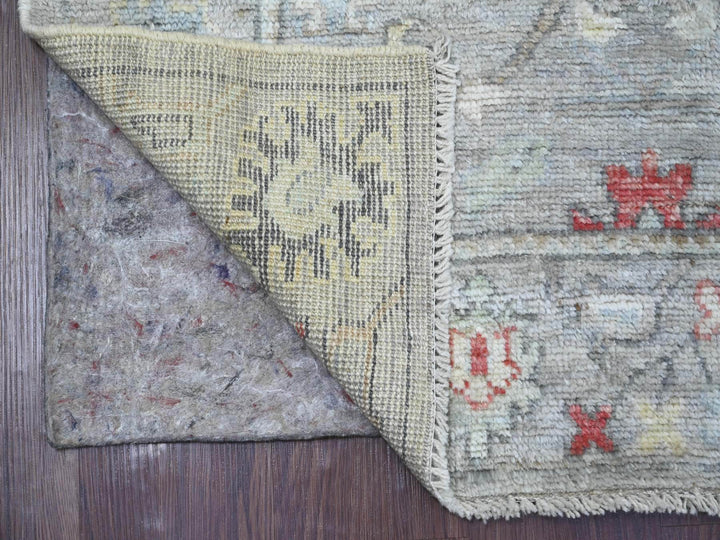 3'3" x 7'10" New Hand Knotted Grey Wool Runner Oriental Rug - MOA10222192