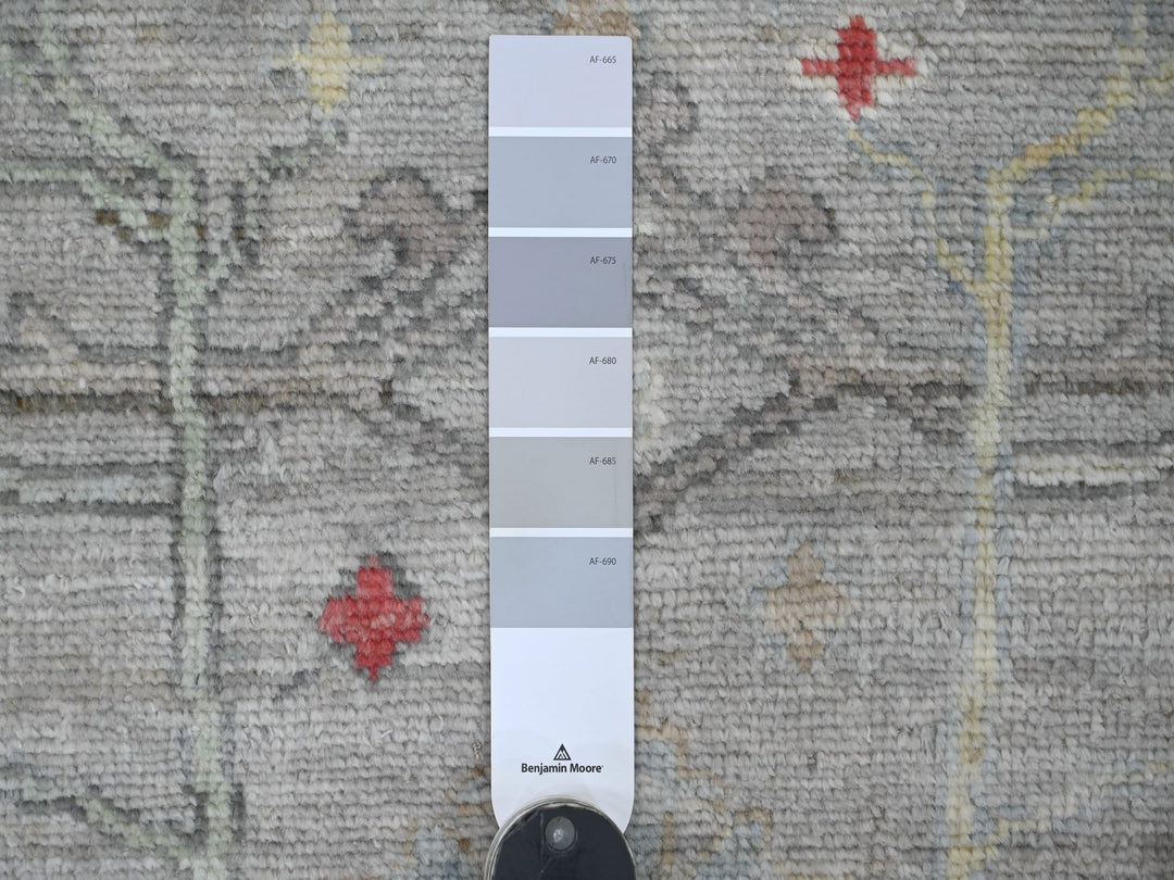 3'3" x 7'10" New Hand Knotted Grey Wool Runner Oriental Rug - MOA10222192