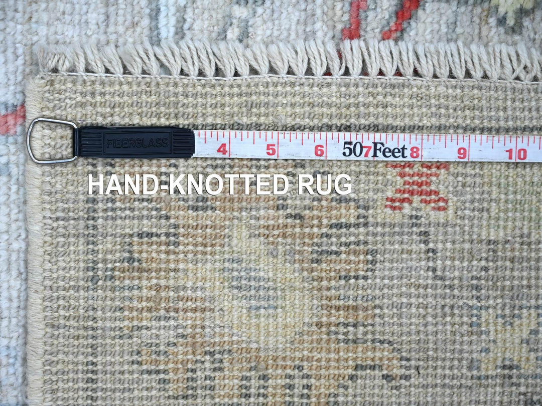 3'3" x 7'10" New Hand Knotted Grey Wool Runner Oriental Rug - MOA10222192