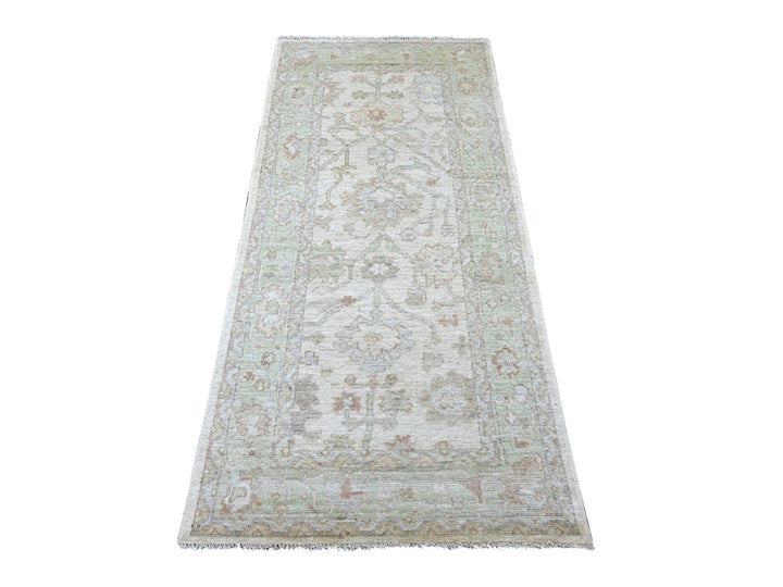 2'11" x 6'4" New Hand Knotted Ivory Wool Runner Oriental Rug - MOA10222193