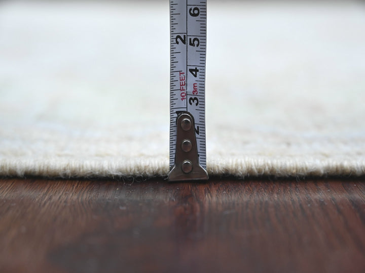 2'11" x 6'4" New Hand Knotted Ivory Wool Runner Oriental Rug - MOA10222193