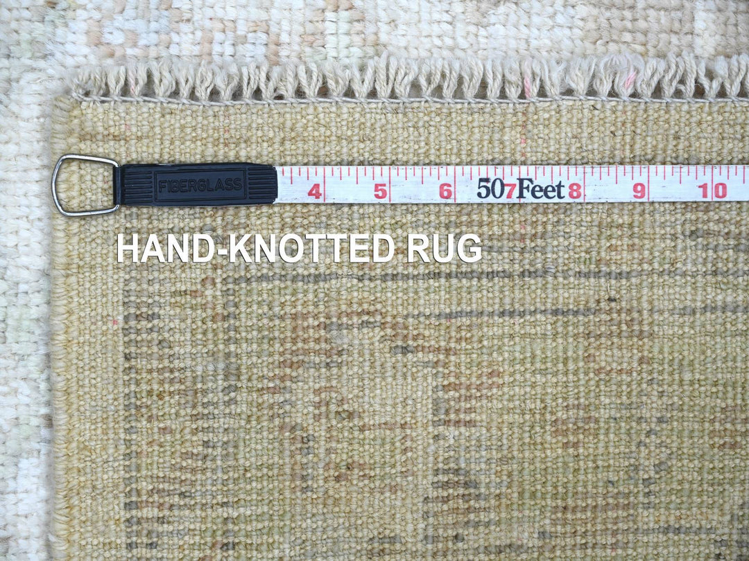 2'11" x 6'4" New Hand Knotted Ivory Wool Runner Oriental Rug - MOA10222193