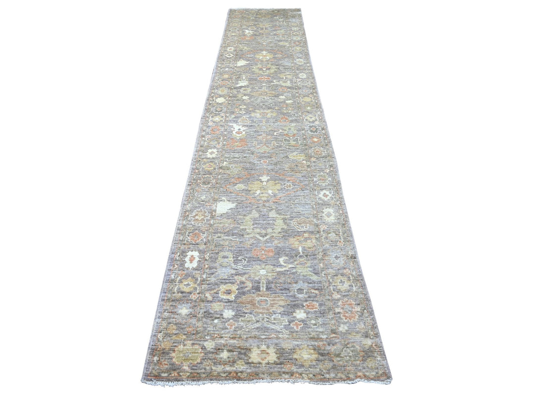2'11" x 14'11" New Hand Knotted Brown Wool Runner Oriental Rug - MOA10222194