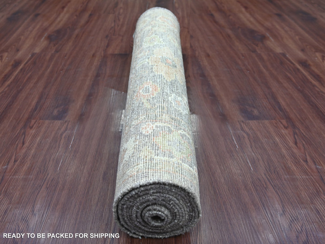 2'11" x 14'11" New Hand Knotted Brown Wool Runner Oriental Rug - MOA10222194