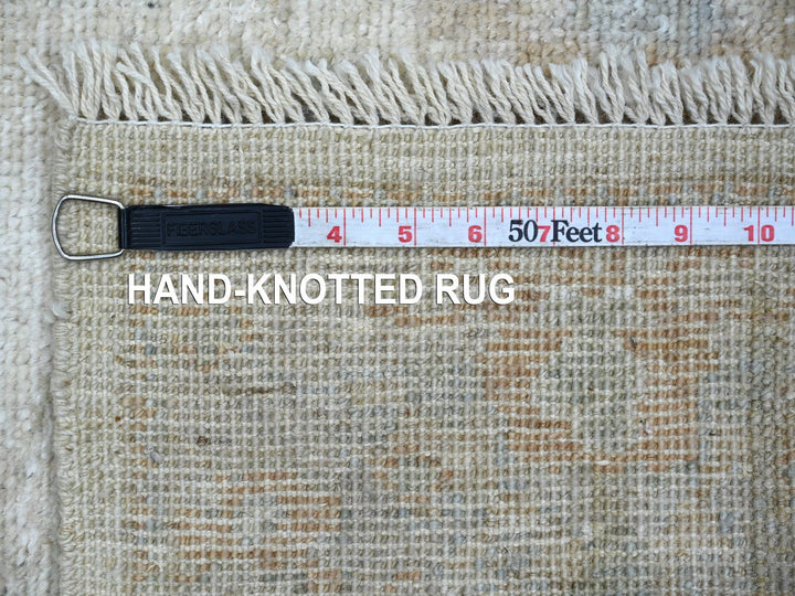 2'10" x 7'10" New Hand Knotted Ivory Wool Runner Oriental Rug - MOA10222195