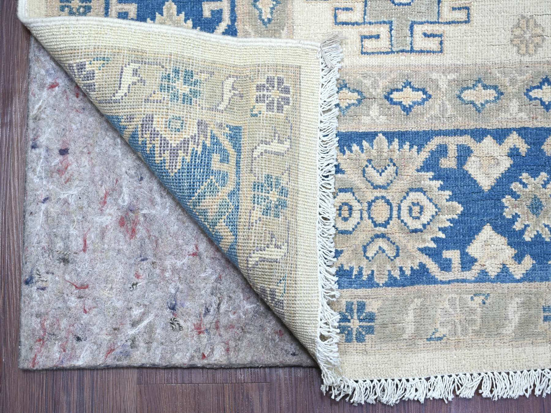 7'9" x 9'3" New Hand Knotted Ivory Wool Rectangle Oriental Rug - MOA10222196
