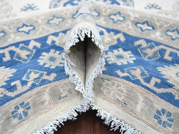 7'9" x 9'3" New Hand Knotted Ivory Wool Rectangle Oriental Rug - MOA10222196