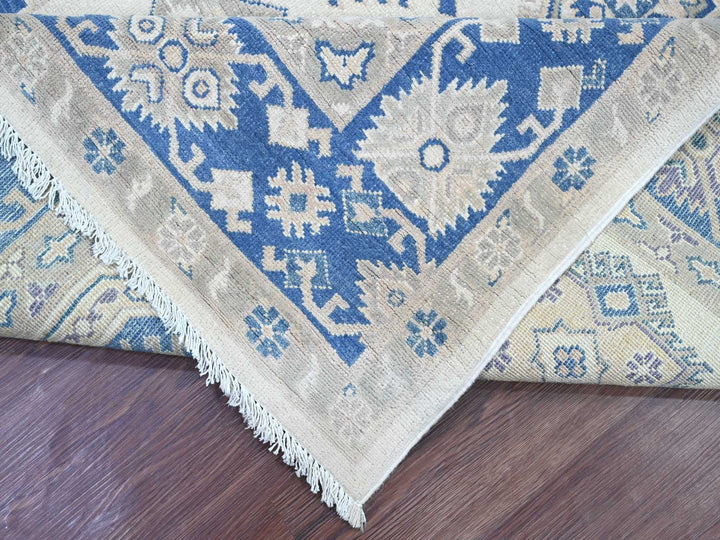 7'9" x 9'3" New Hand Knotted Ivory Wool Rectangle Oriental Rug - MOA10222196