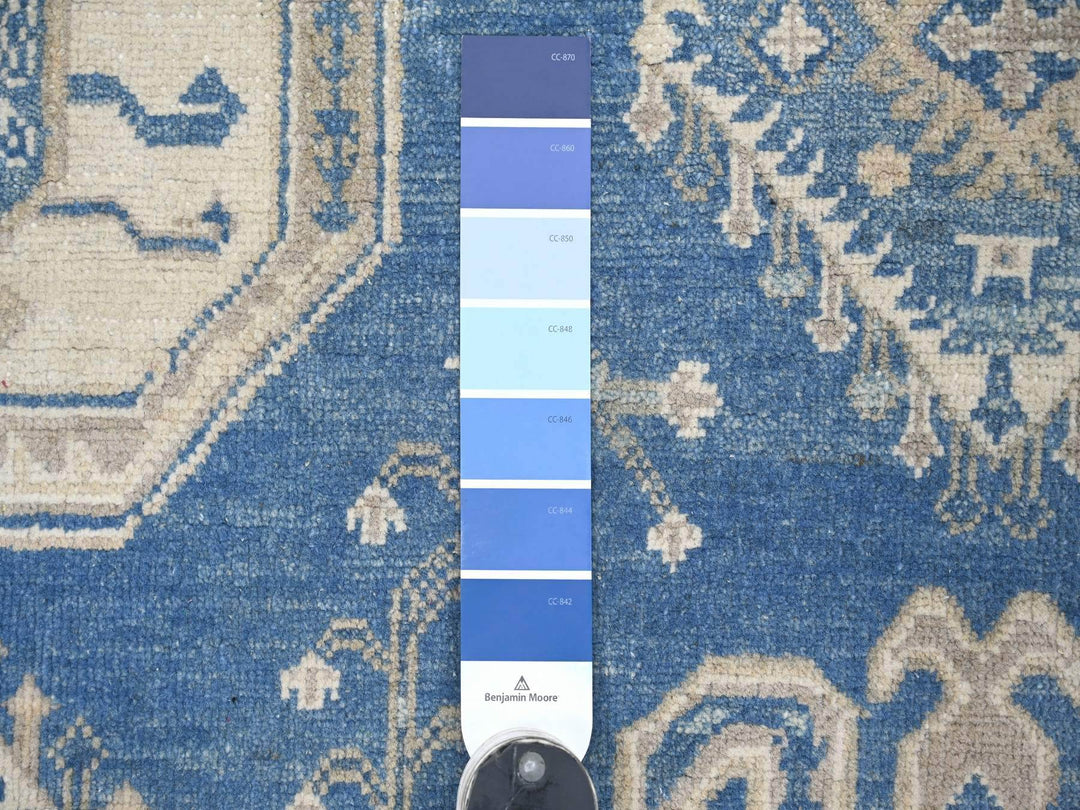 5'10" x 8'8" New Hand Knotted Blue Wool Rectangle Oriental Rug - MOA10222197