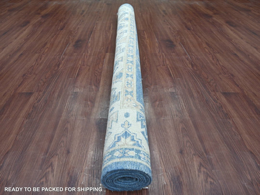 5'10" x 8'8" New Hand Knotted Blue Wool Rectangle Oriental Rug - MOA10222197