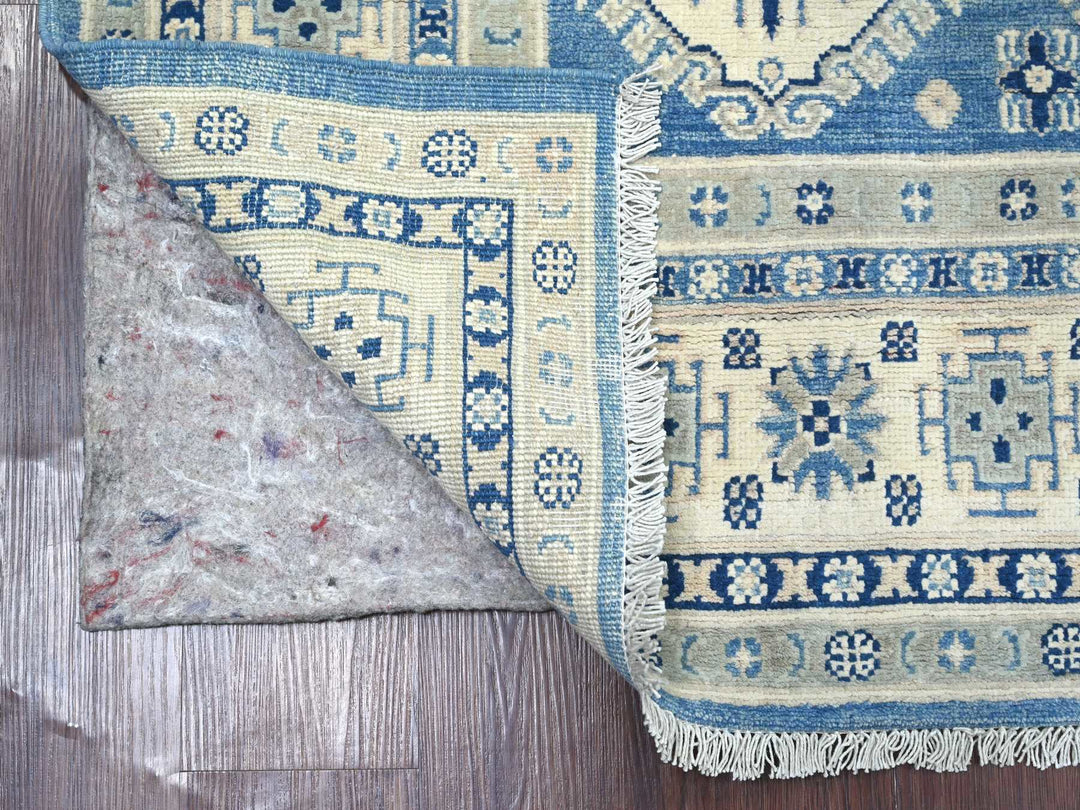 4'10" x 6'8" New Hand Knotted Blue Wool Rectangle Oriental Rug - MOA10222198