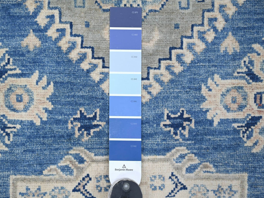 4'10" x 6'8" New Hand Knotted Blue Wool Rectangle Oriental Rug - MOA10222198