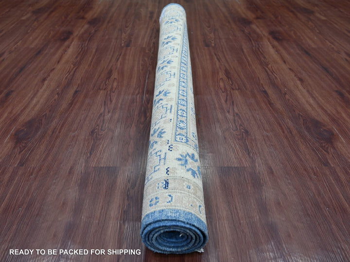 4'10" x 6'8" New Hand Knotted Blue Wool Rectangle Oriental Rug - MOA10222198