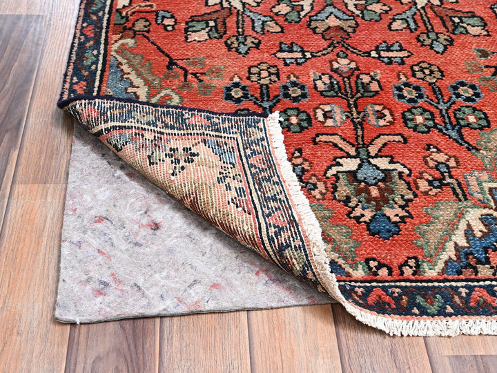 2'9" x 12'2" Vintage Hand Knotted Orange Wool Runner Oriental Rug - MOA1022219